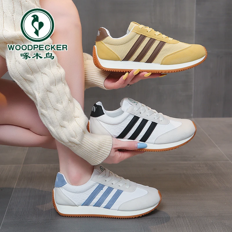 啄木鸟德训鞋女款2025年秋季新款运动鞋轻便软底休闲阿甘跑步鞋子