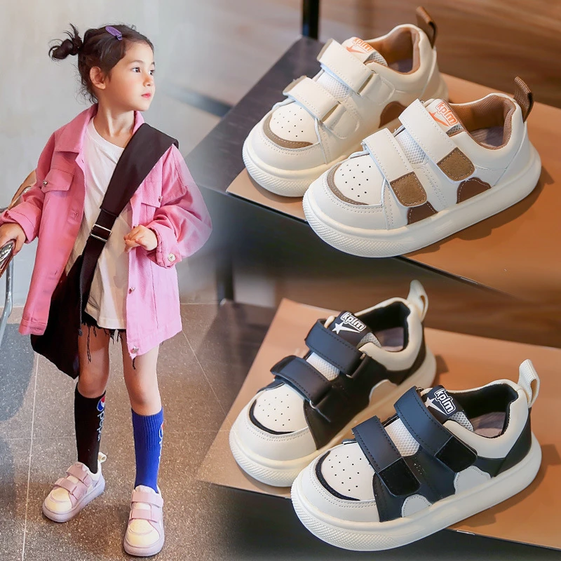 男童鞋2025新款春秋女童板鞋中大童休闲时尚透气运动鞋儿童皮面鞋