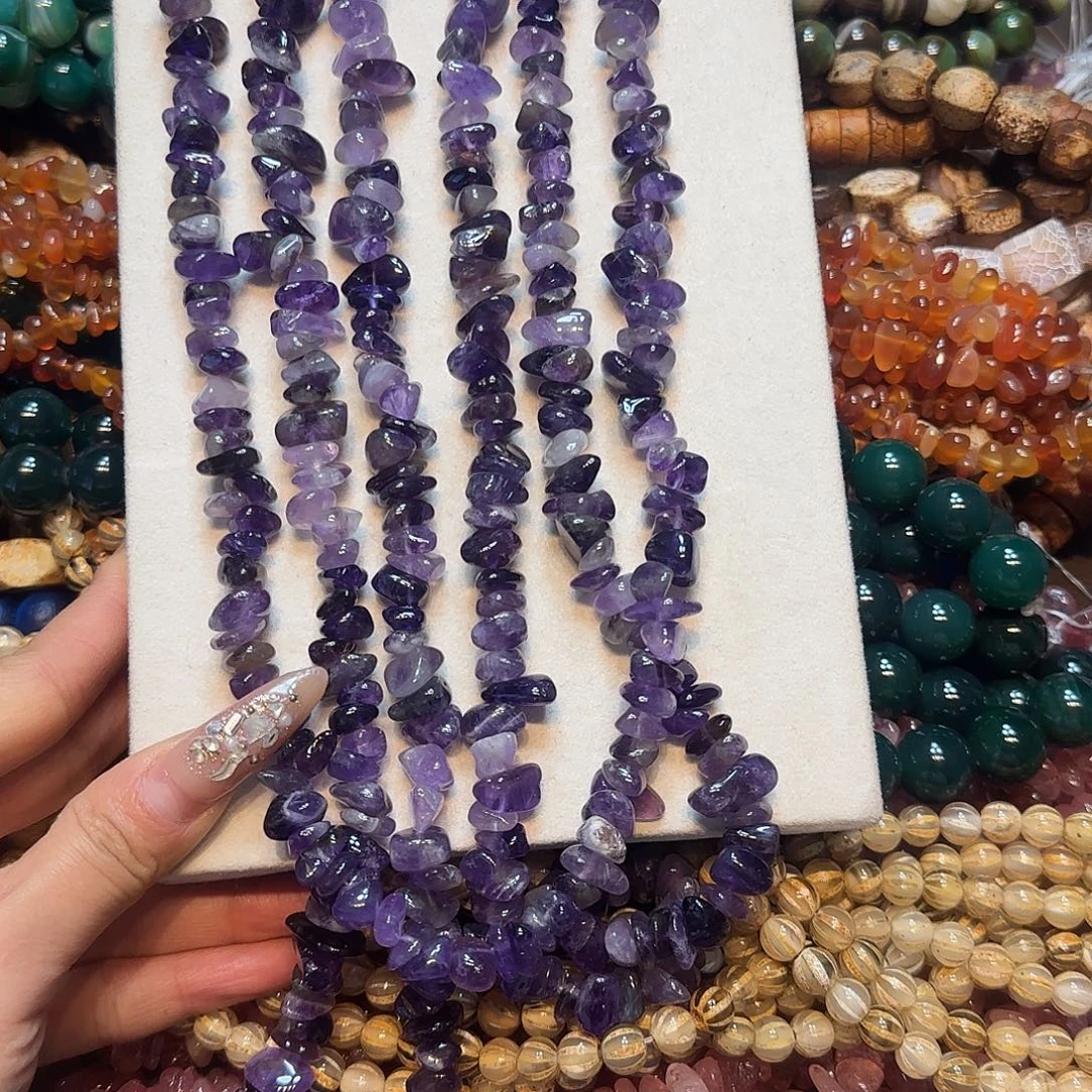 玛瑙/玉髓合金珠宝半成品紫水晶绕手4圈