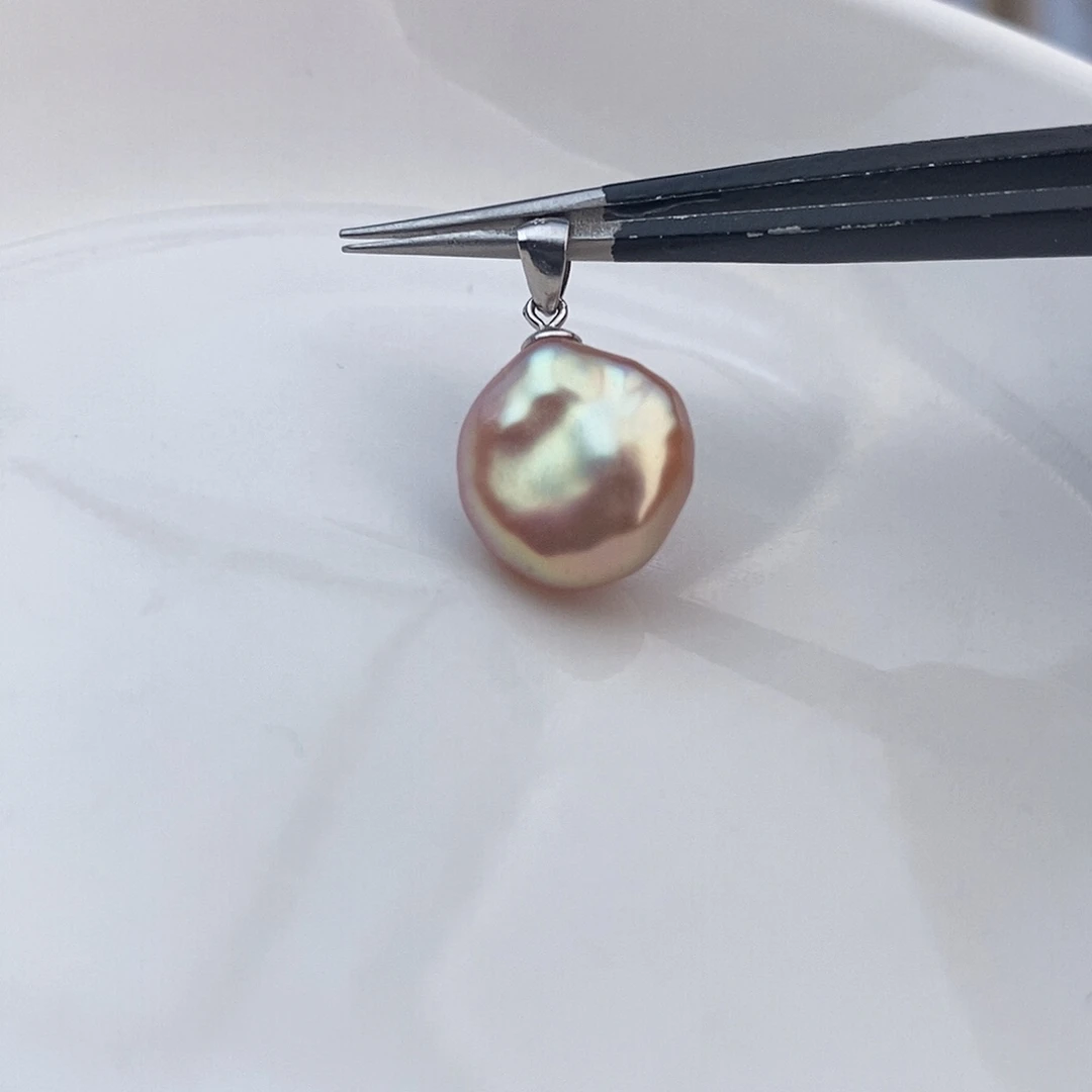 淡水珍珠银S925镶嵌吊坠(不含链)74
