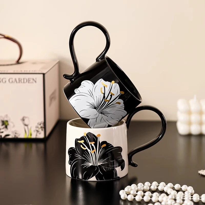 法式复古风咖啡杯碟套装高颜值下午茶杯餐厅咖啡厅设计感陶瓷杯子