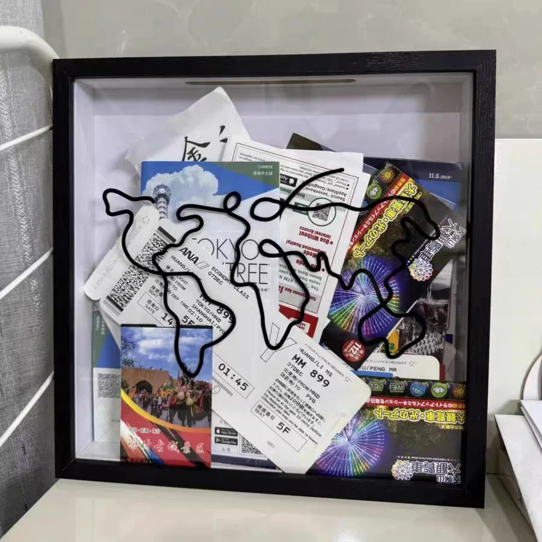 【珍藏时光】票根纪念收纳框演唱会门票旅行明信片机票挂墙收纳盒墙