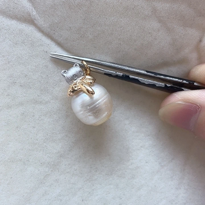 海水珍珠银S925镶嵌吊坠(不含链)