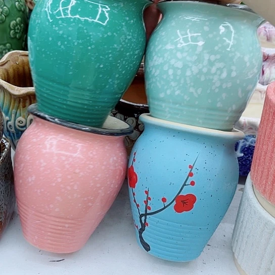 多肉绿植陶瓷花盆9.9包邮，有空