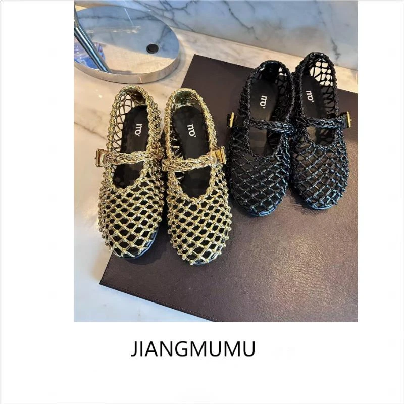 6116羊皮手工编织鞋