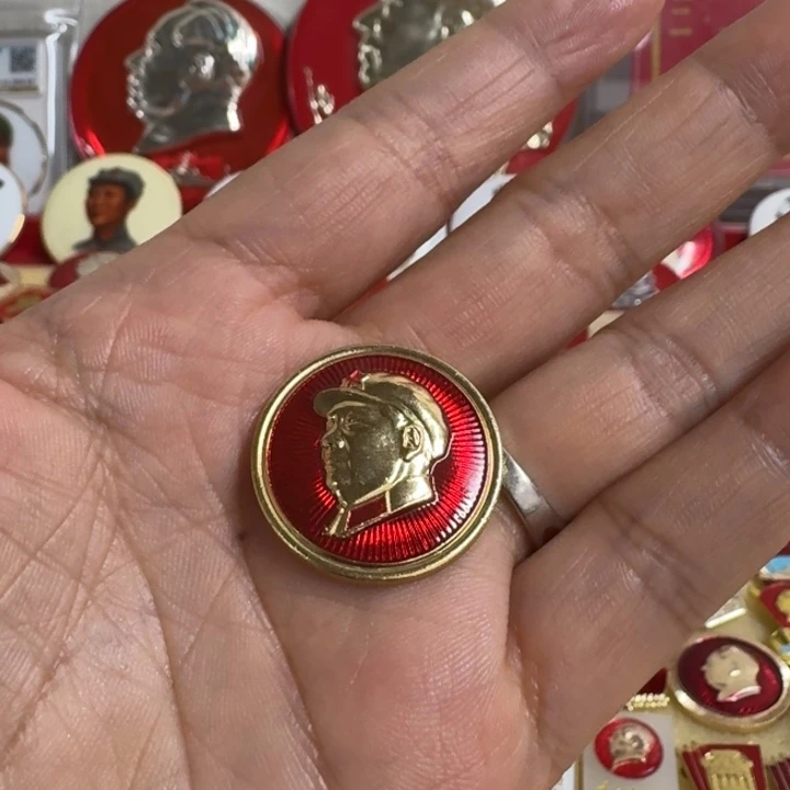 琴***涯铝合金双层款毛爷爷武像小圆章一枚