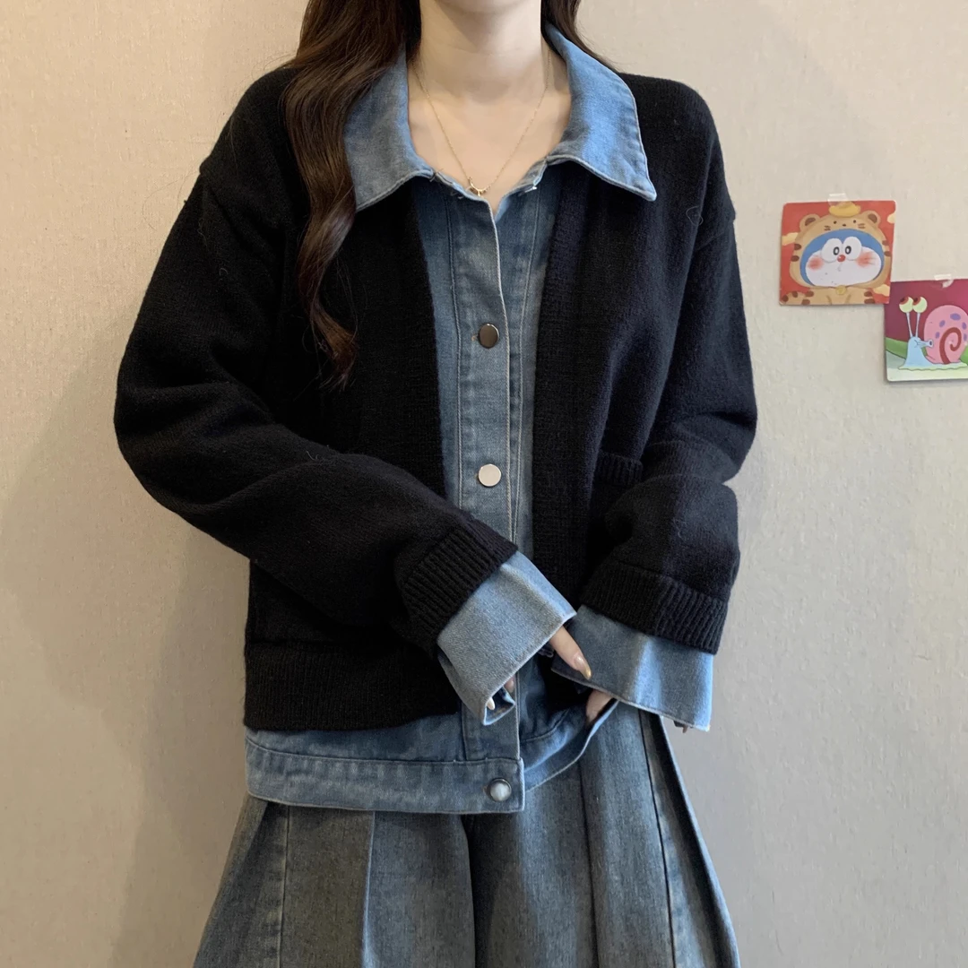 女装休闲风宽松型复古女短外套宽松慵懒秋季