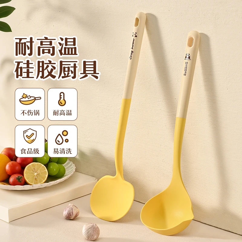 品品优硅胶锅铲舀汤勺高温家用蘑菇铲不粘锅专用炒菜铲子汤勺