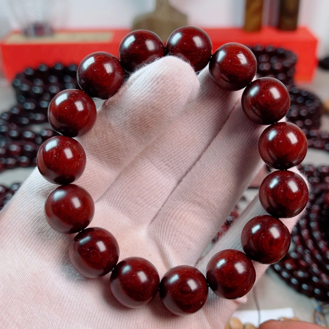 小叶紫檀手串/手链1.5高油润细金星双面鳞底