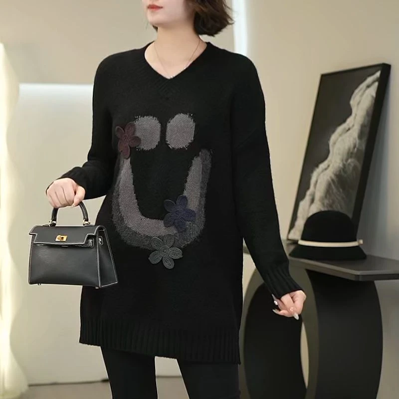 时尚洋气高级感设计毛衣2025秋冬季新款微胖女装气质显瘦上衣