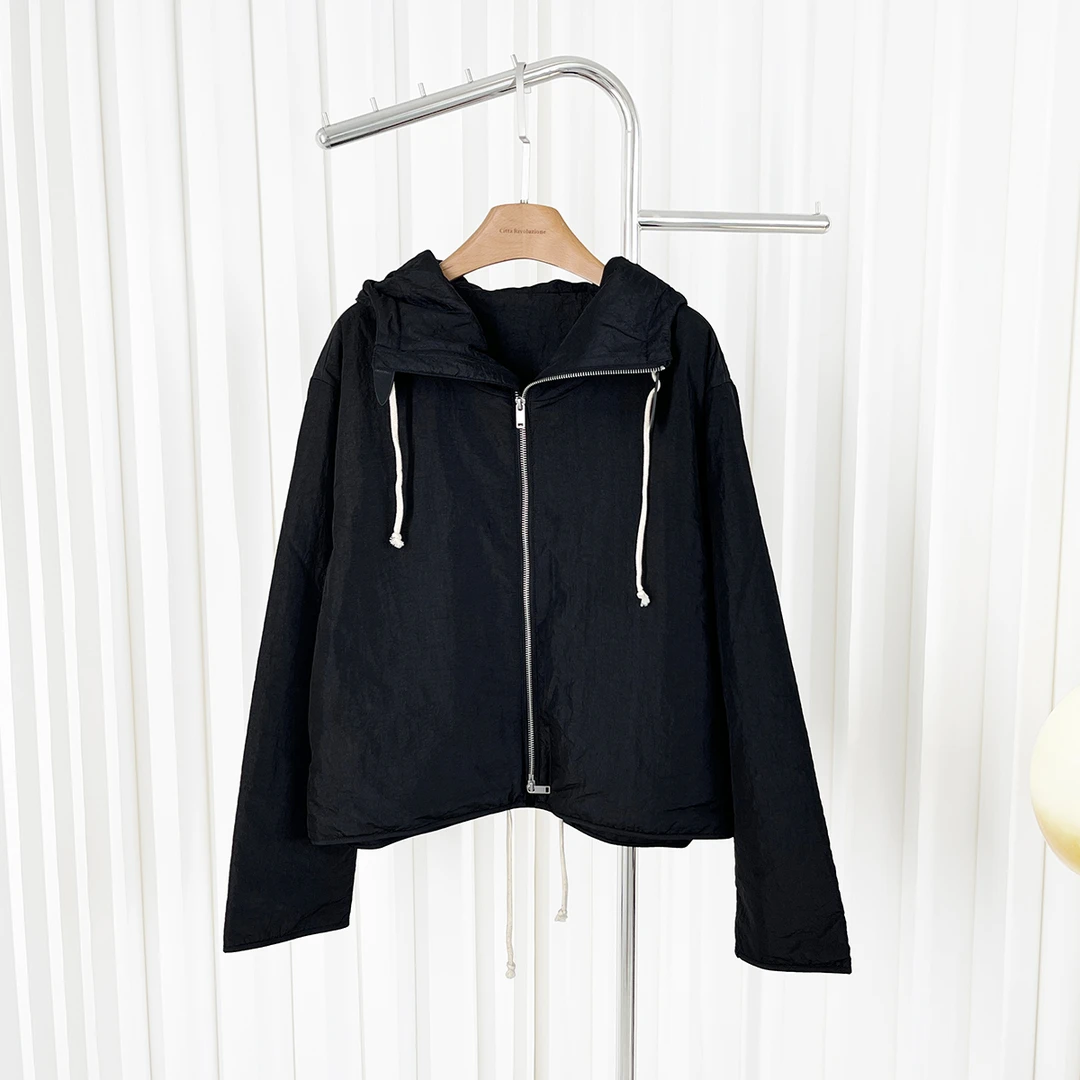 小众吉尔秋冬薄款连帽箱型棉服外套108