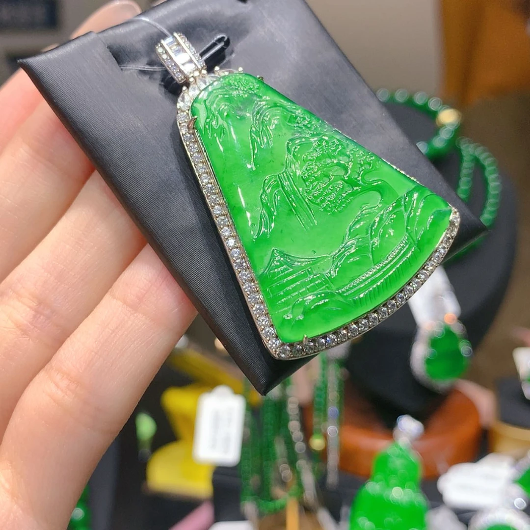 【闪购商品】颈饰银S925镶嵌翡翠5柒姐