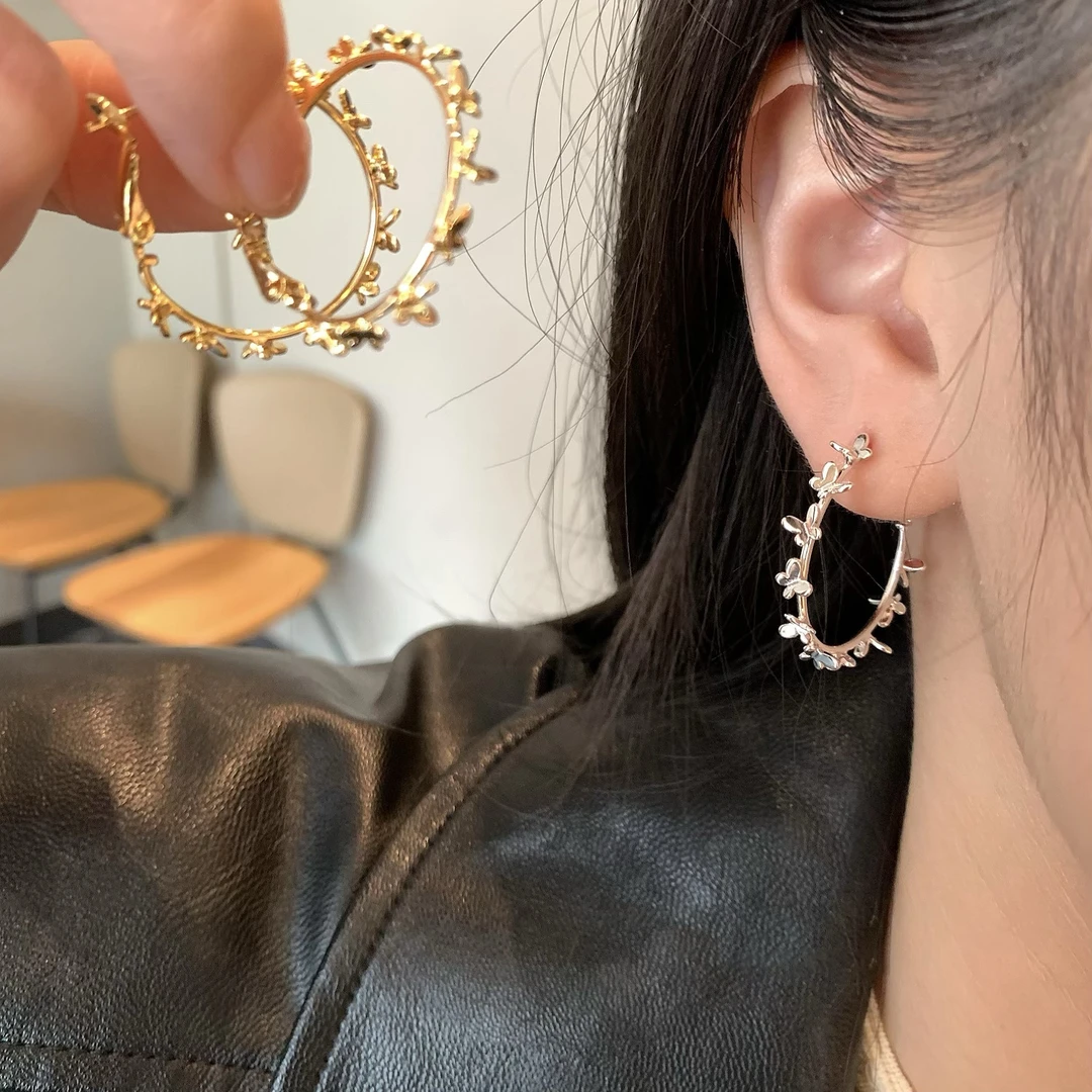 铜合金锆石耳饰 轻奢时尚精致百搭耳钉高级感简约蝴蝶气质小众设