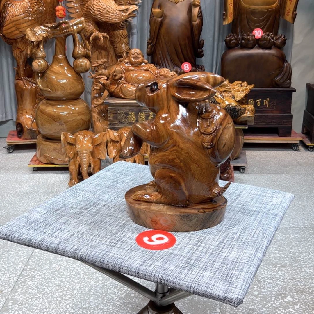 香樟木香樟木实木根雕摆件兔子