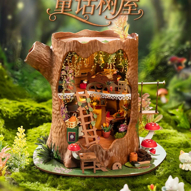 rolife若来童话树屋diy小屋手工微缩创意木质拼装模型积木礼物女