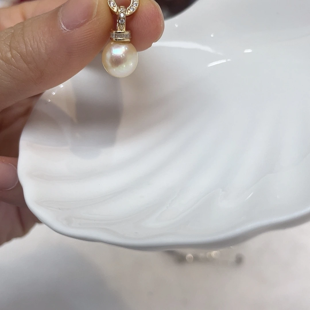 海水珍珠吊坠(不含链)银S925镶嵌