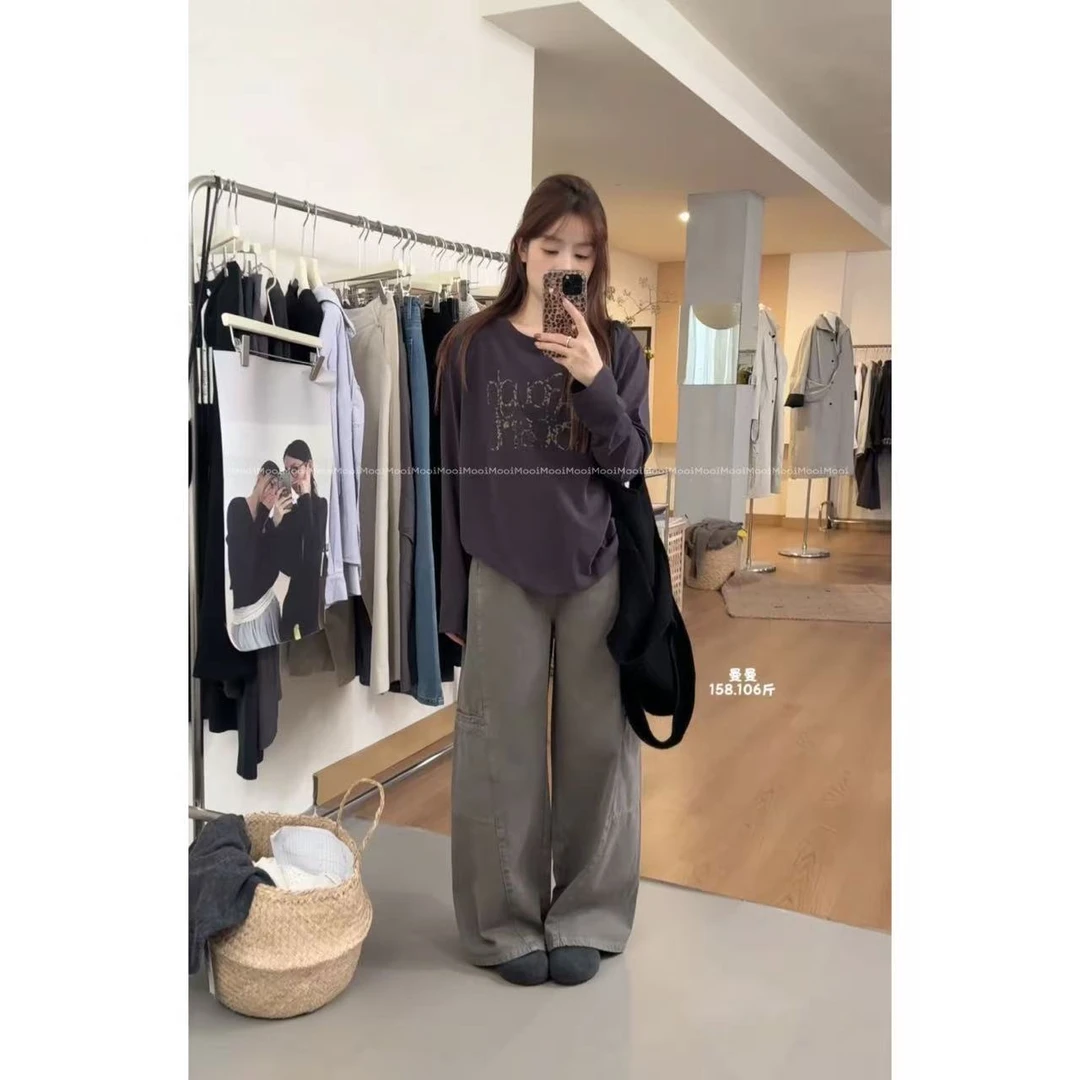 【mooi】'豹纹小紫'秋冬新款韩版ins风小众设计感长袖