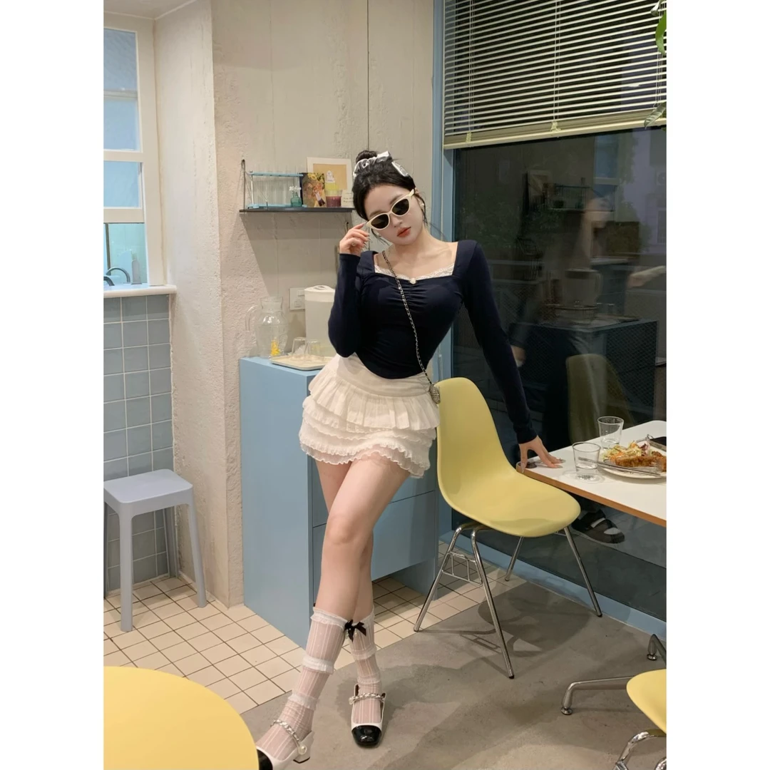 MengFairy 【甜心少女半裙】设计感重工百搭半裙套装4864M欧若风