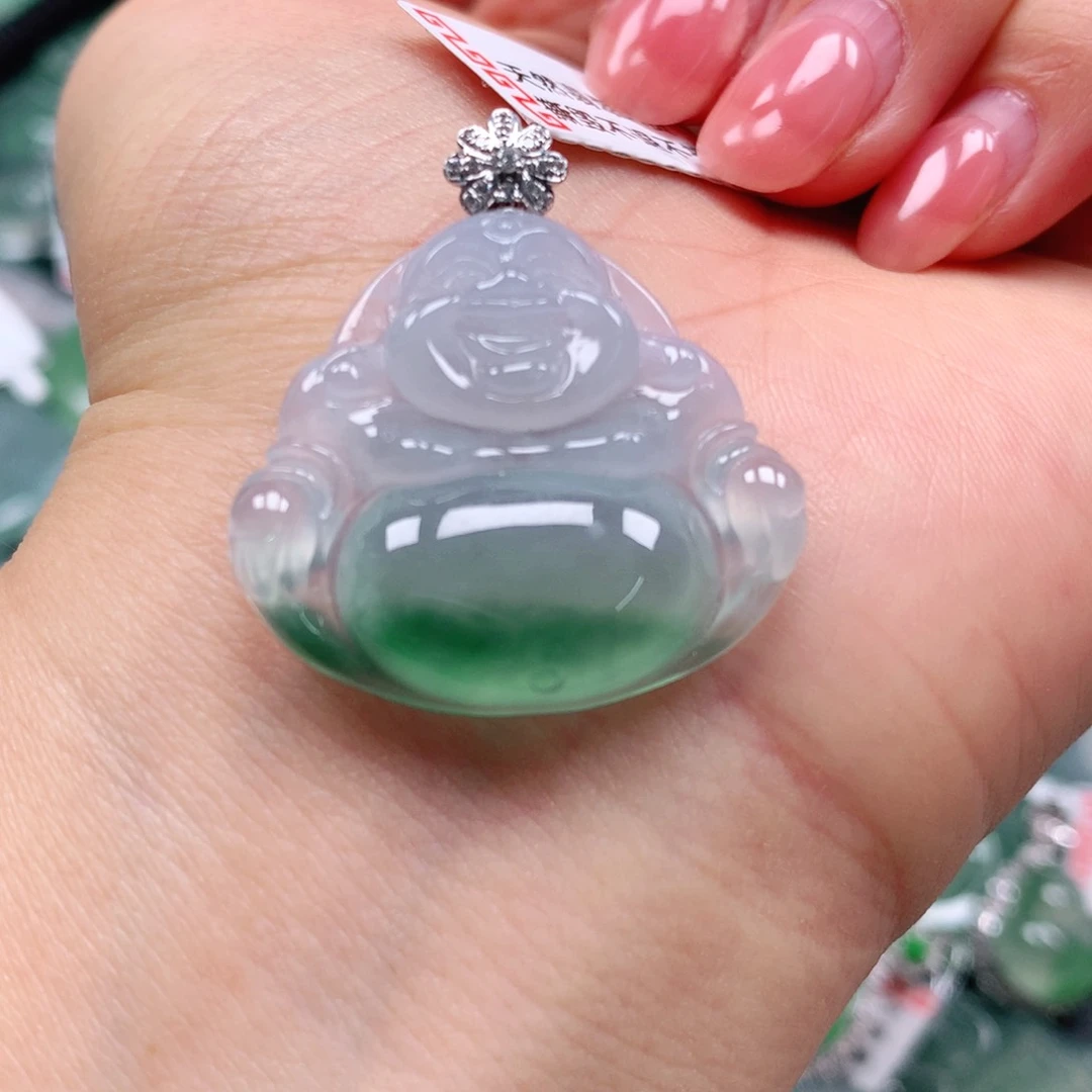 翡翠颈饰18K金镶嵌天然翡翠