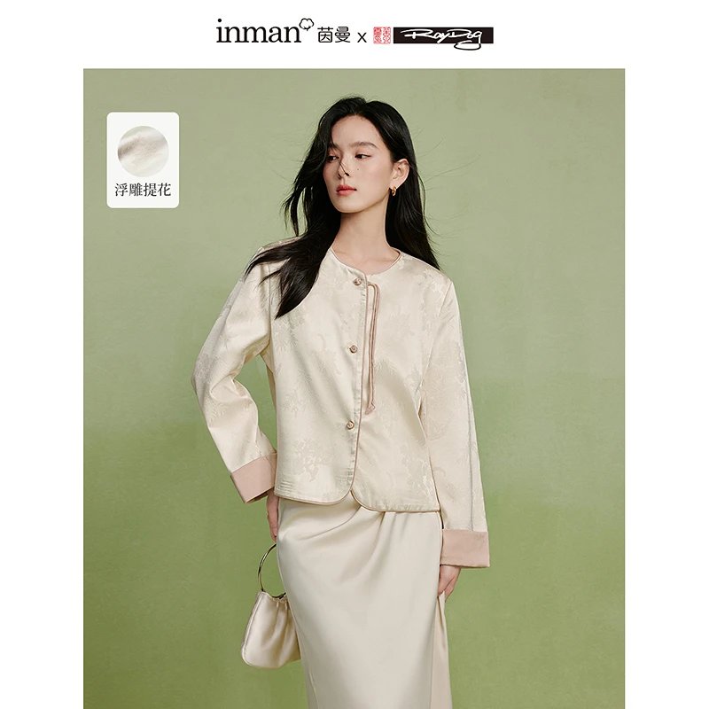 【茵曼女装】茵曼米雷系列丨新中式浮提花衬衫长袖上衣W18438356