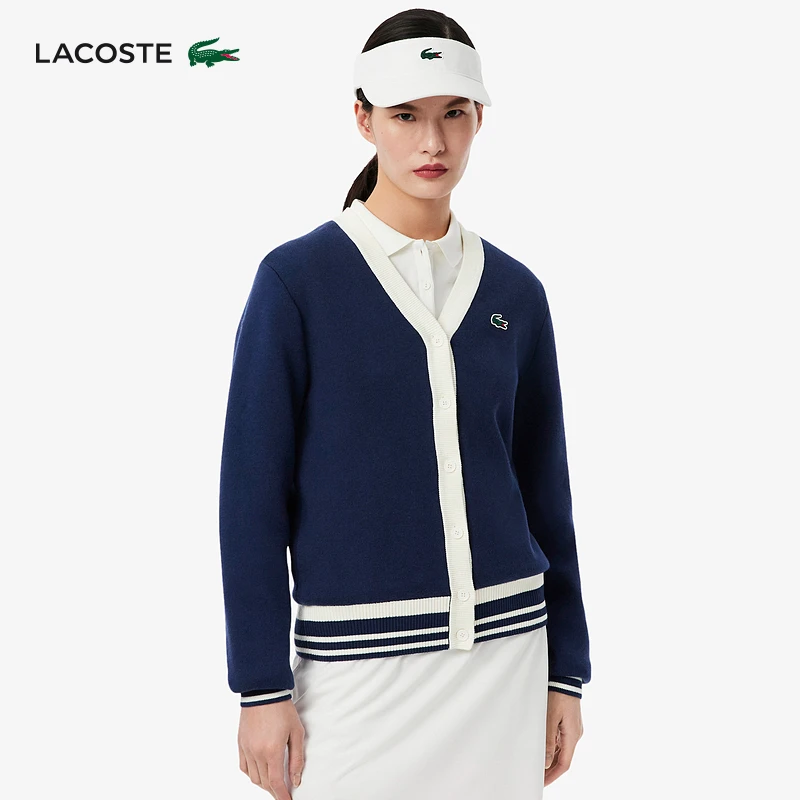 LACOSTE法国鳄鱼女装25秋季新款高尔夫系列针织开衫外套|AF4568