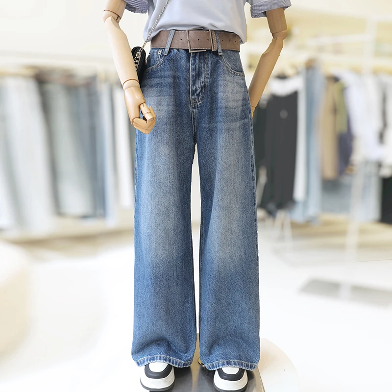 zaw大码女装弹力窄版直筒牛仔裤春秋裤子女款胖mm显瘦/25003