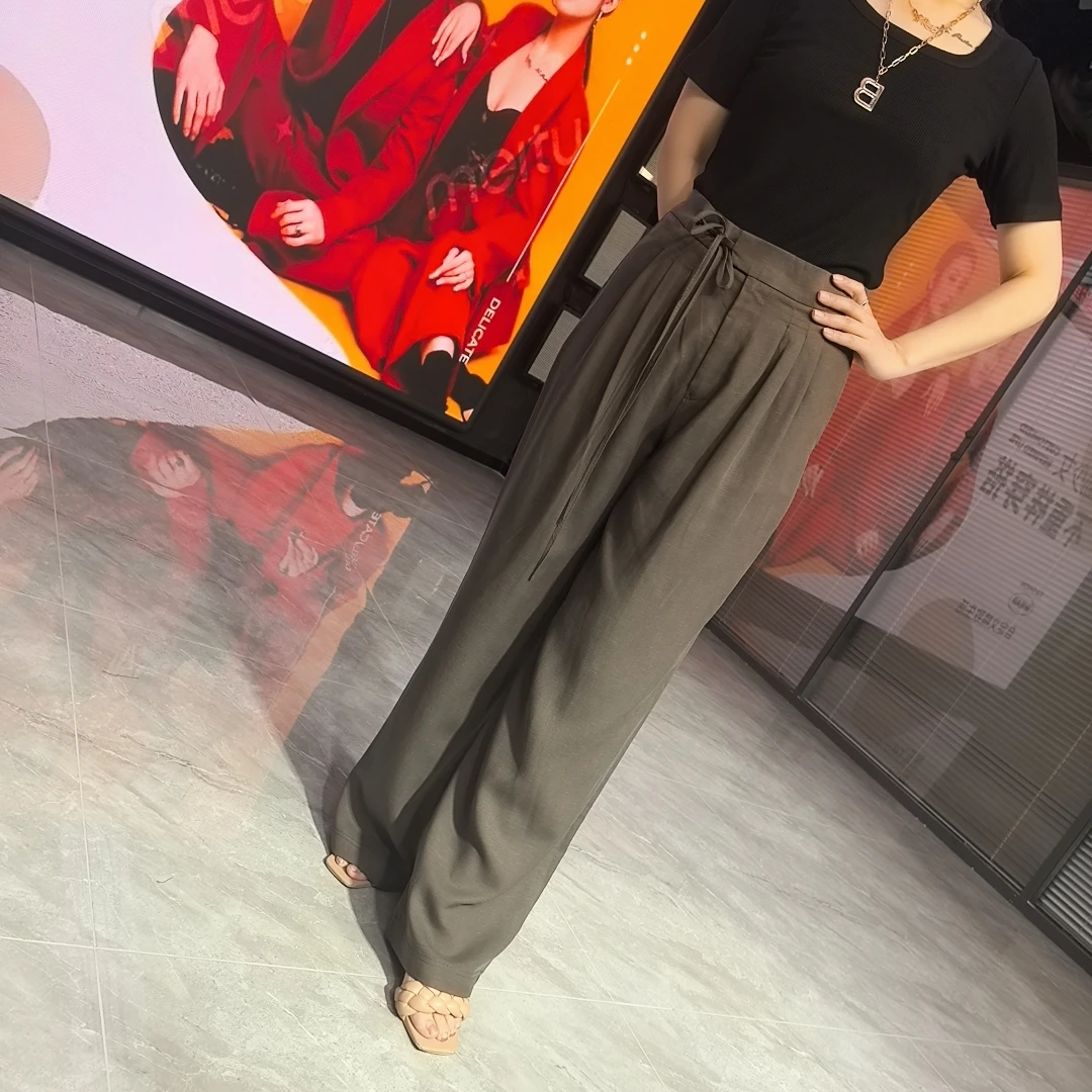 BUBU 6360高级感麻裤