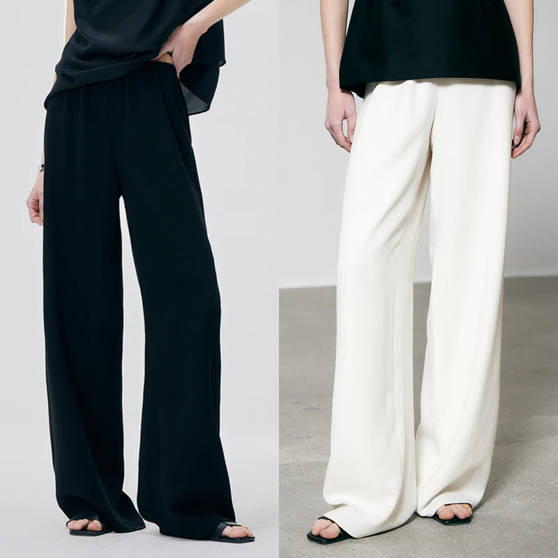 棘光THORNSAURA 醋酸一片式阔腿纯色空气裤子女-T2503KW102