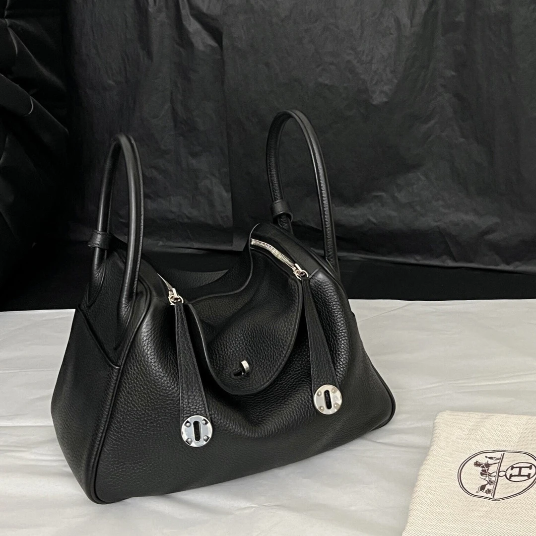 99新 Hermes/爱马仕 【老于包展】103/lindy30黑银扣tc皮A单肩包