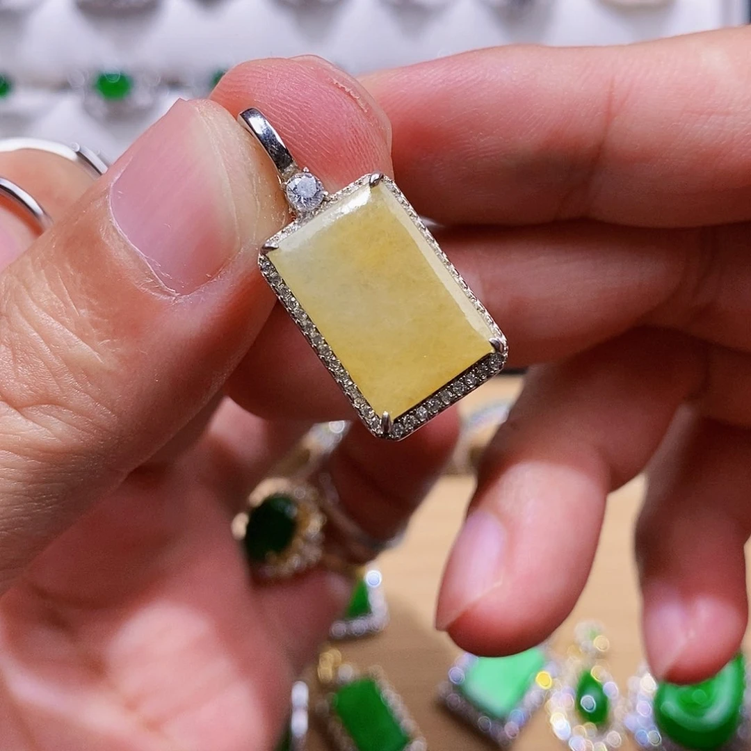 颈饰银S925镶嵌翡翠w w