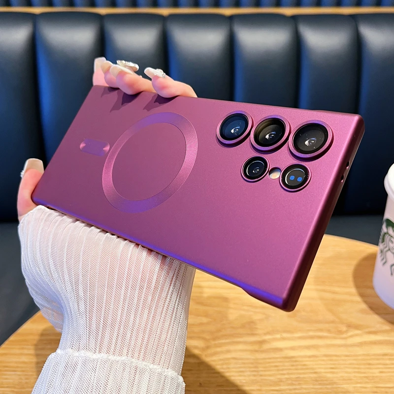 适用三星s25ultra手机壳2025新款无边框s24/23ultra超薄磨砂磁吸