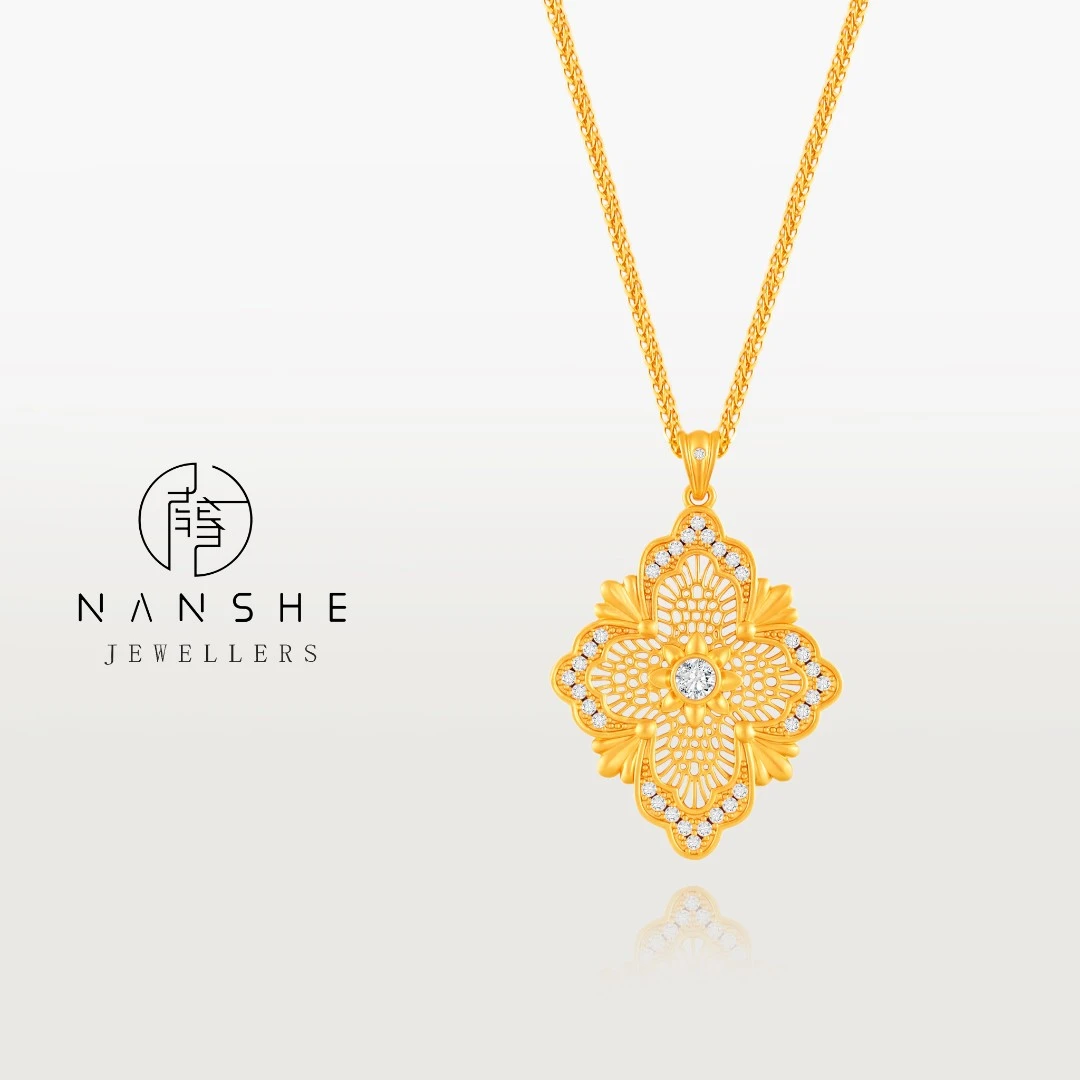 NANSHE/南奢 【蜂网项链】蜂巢气质镶钻精致项链L1838