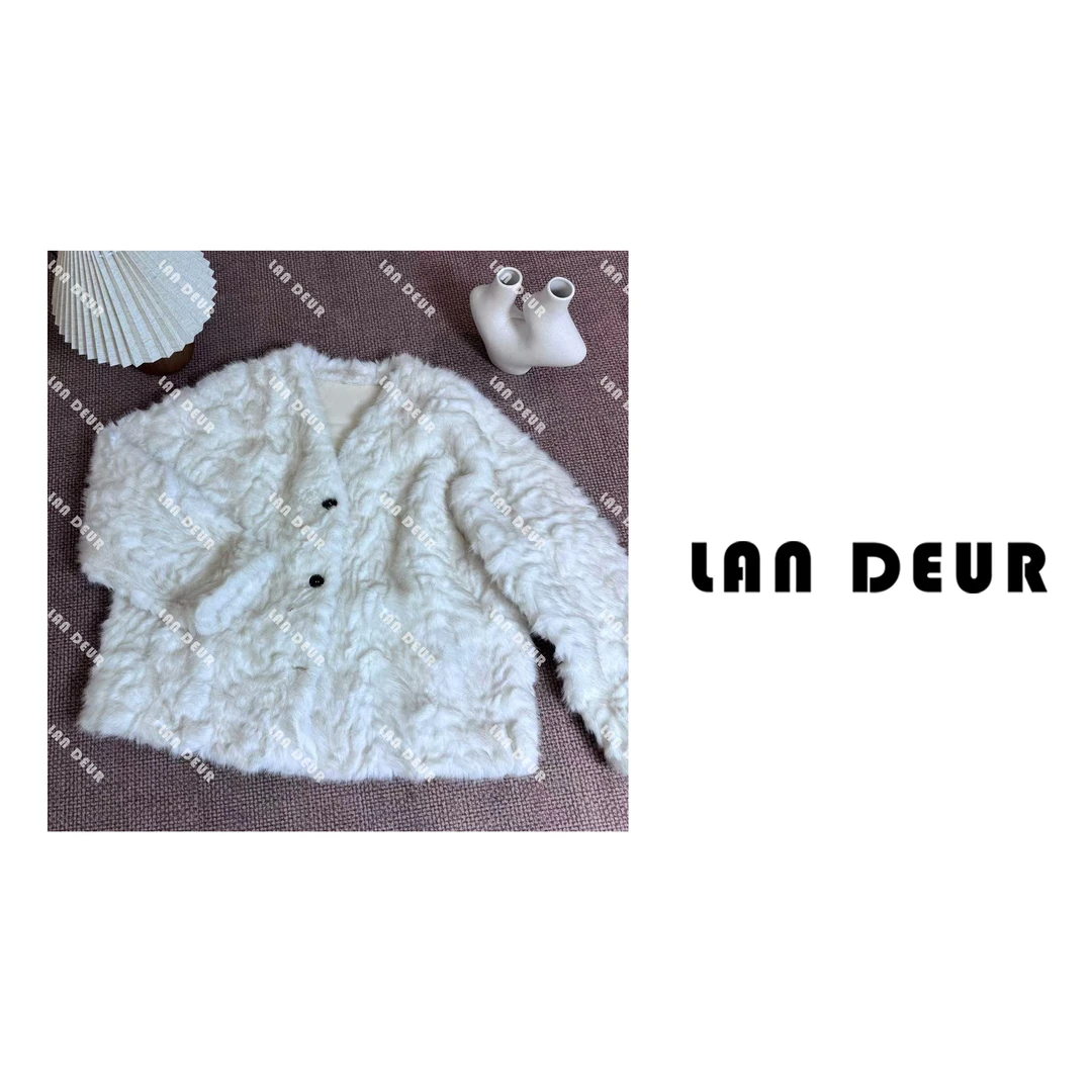 JIUJIU【浪漫小花】宽松百搭毛毛短外套小个子冬季外套