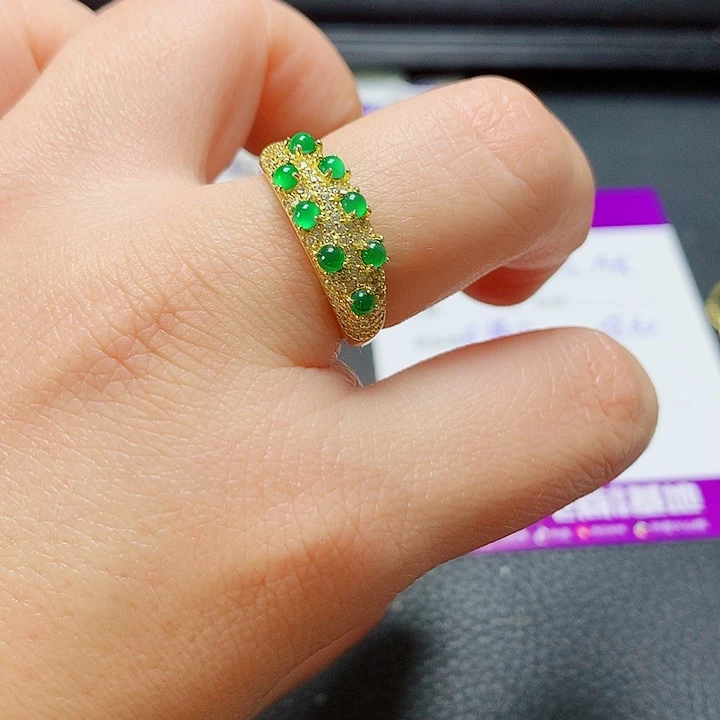 银S925镶嵌戒指翡翠