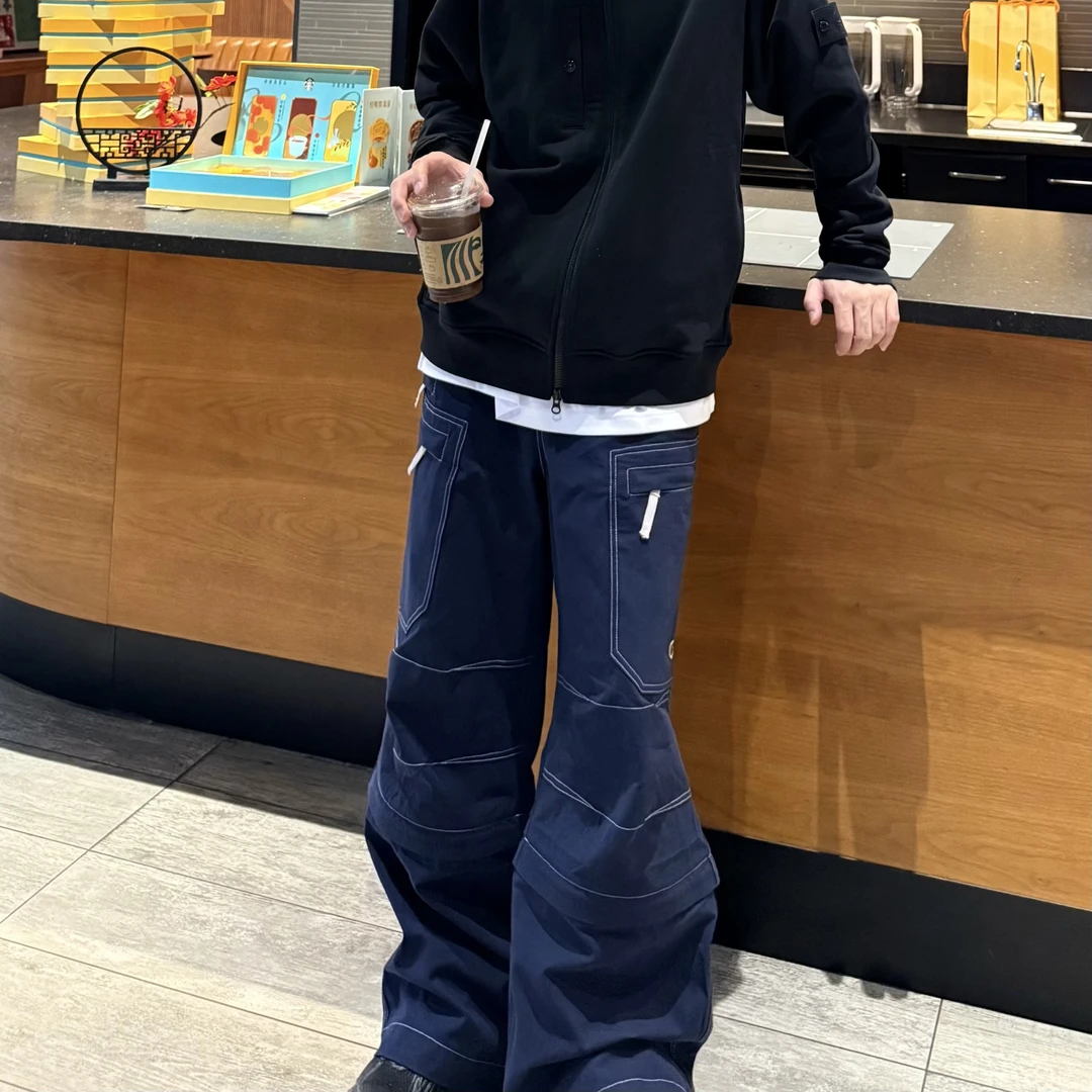 宽松【环形刺绣工装裤】男女同款D28294