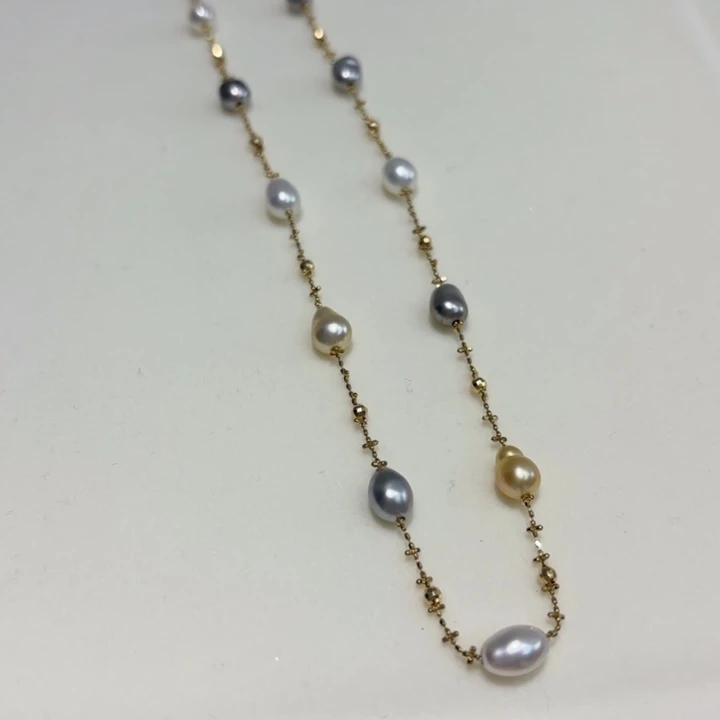 海水珍珠18K金镶嵌颈饰