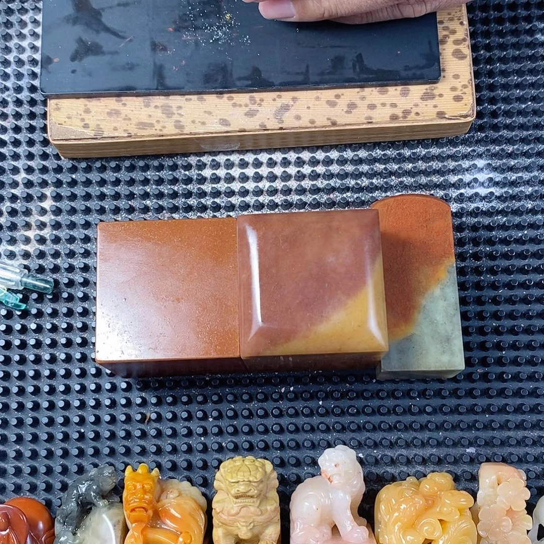 常***启寿山石现场直播手工制作