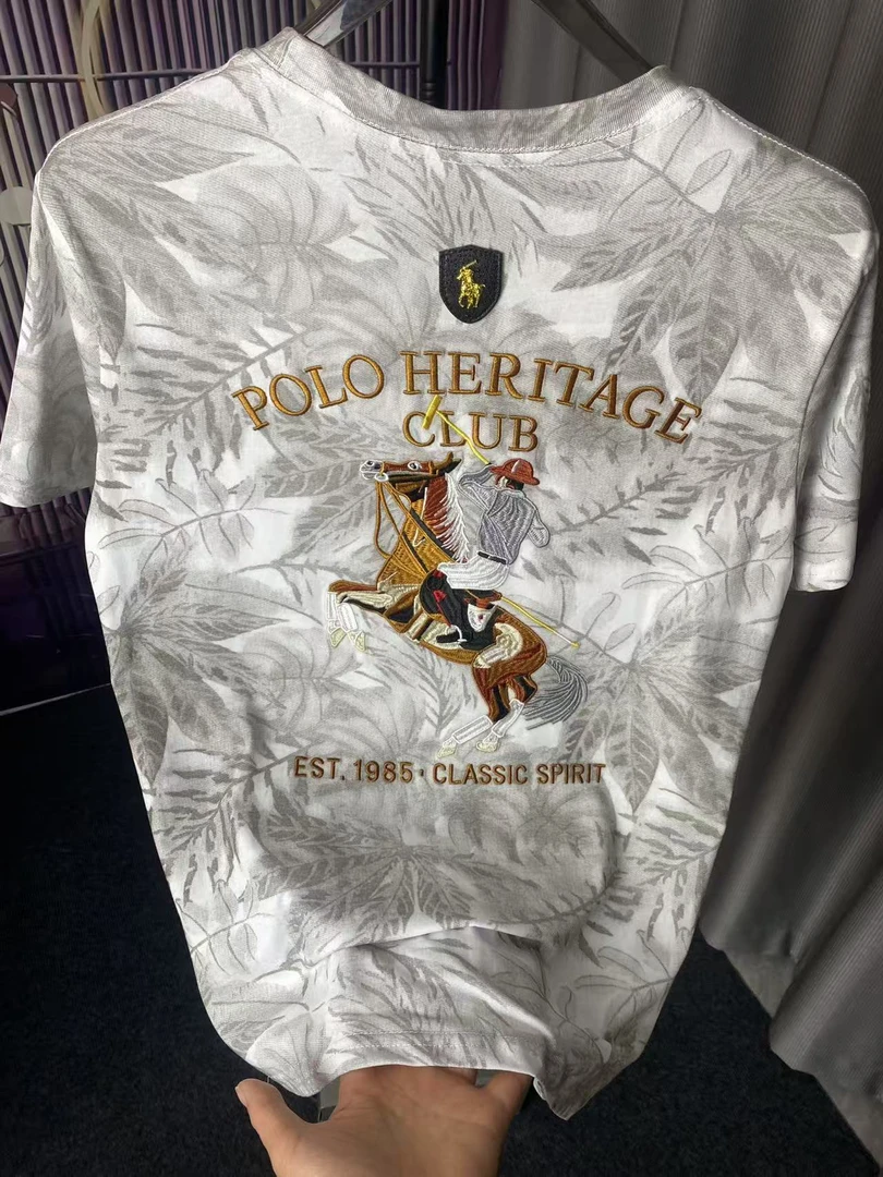 修身型圆领男免烫短袖运动T恤长袖休闲白色上衣印花