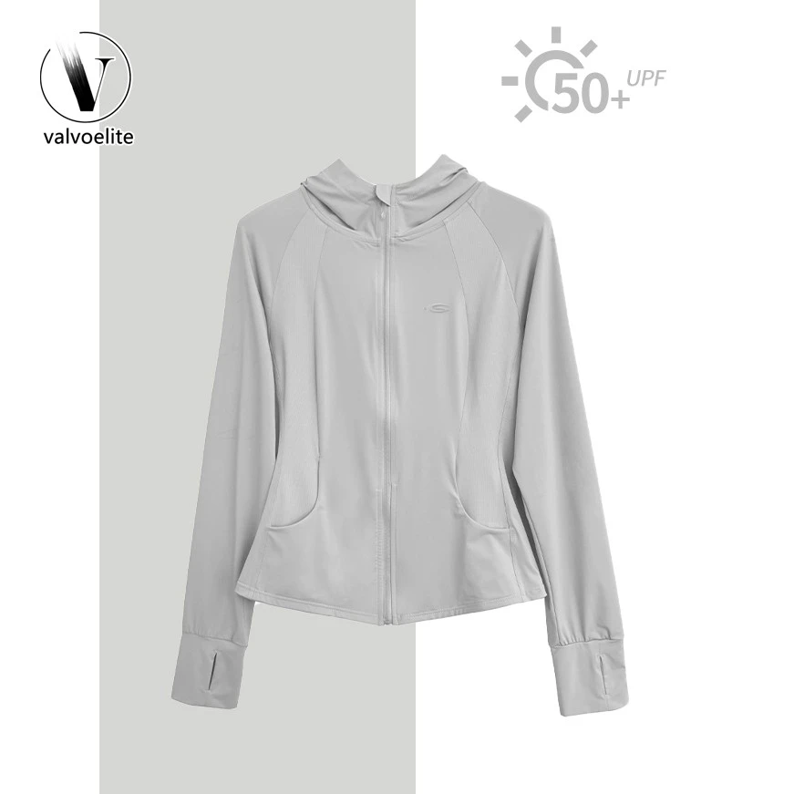 VALVOELITE修身连帽防晒服女夏季新防紫外线运动外防紫外线修身