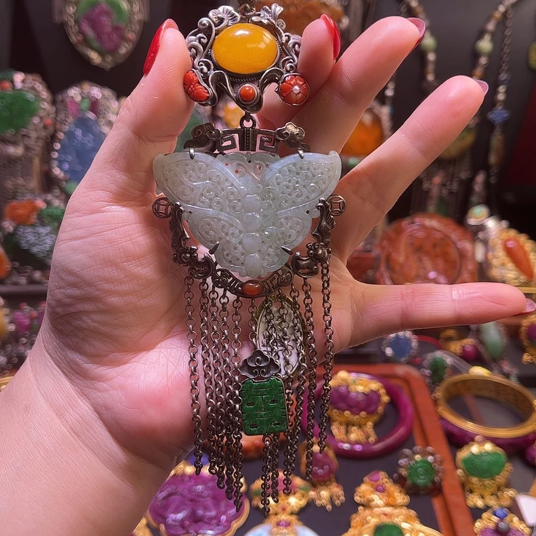 翡翠银S925镶嵌吊坠(不含链)