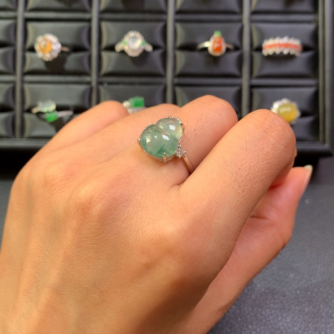 翡翠银S925镶嵌戒指