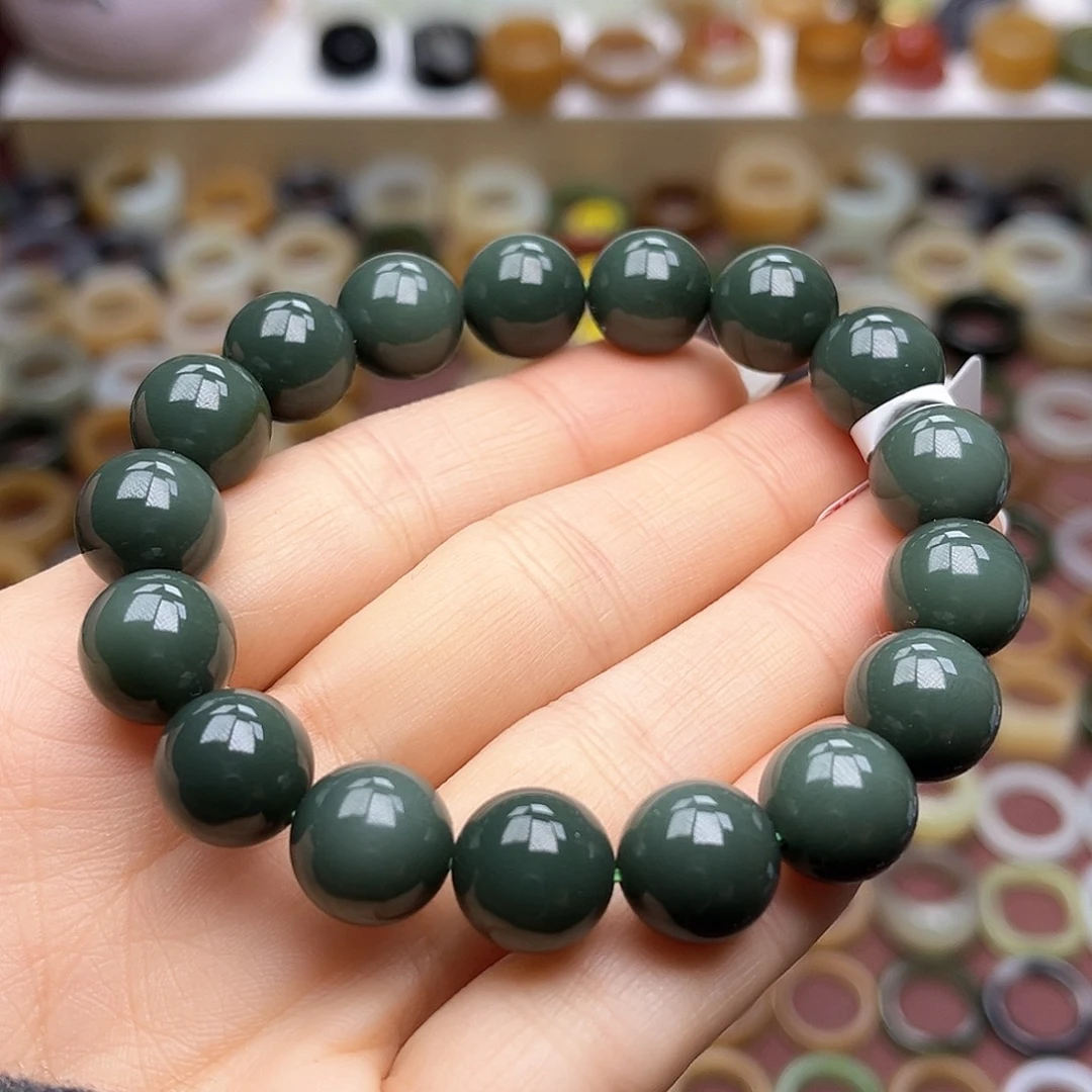 和田玉未镶嵌戒指卡12冰底鸭蛋青猫