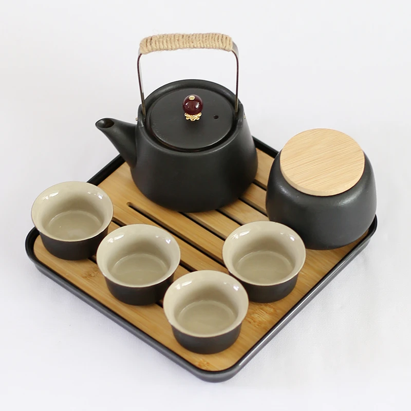 陶瓷功夫茶具一壶两杯四杯泡茶壶办公室家用宿舍酒店民宿小型茶具