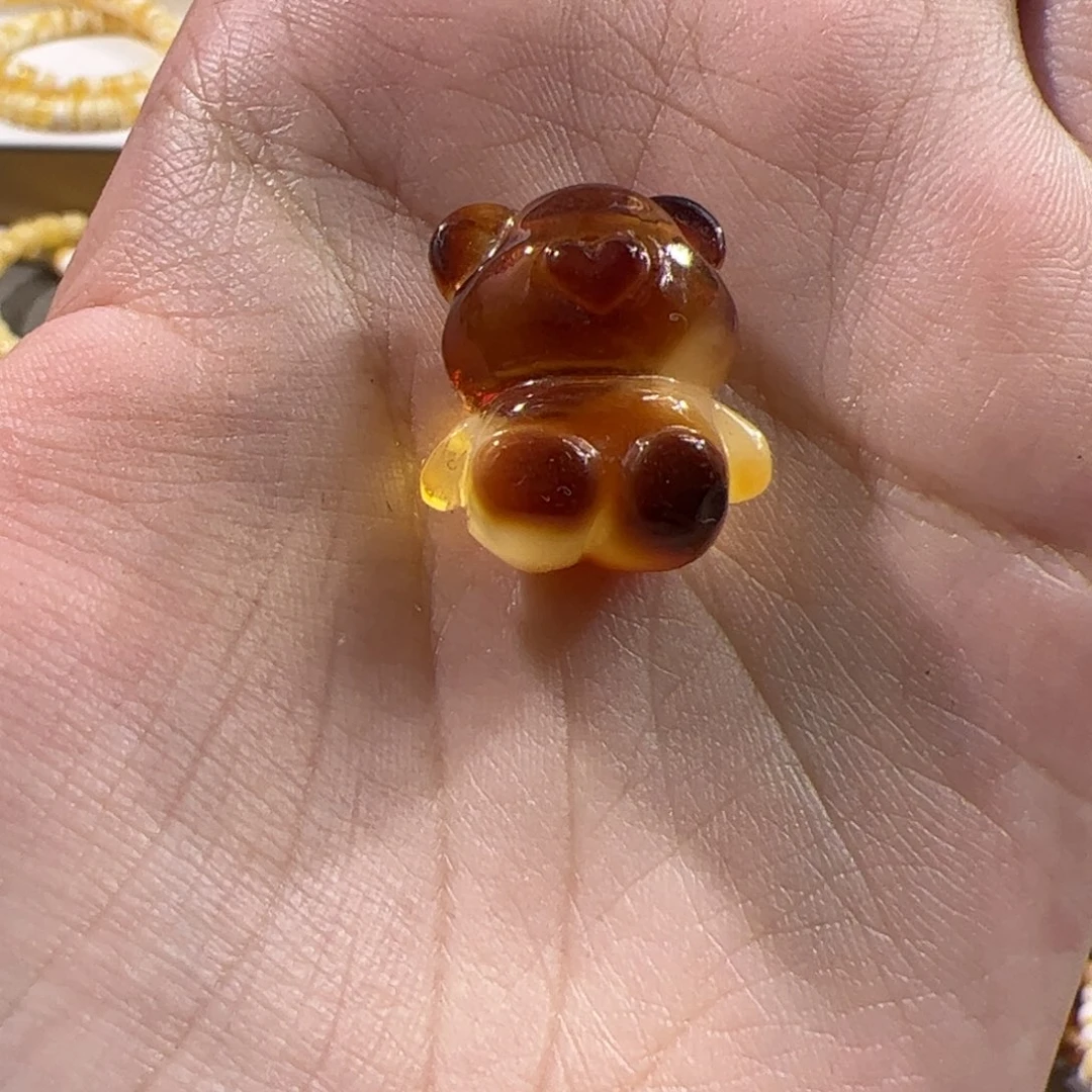 琥珀未镶嵌珠宝奇石小熊