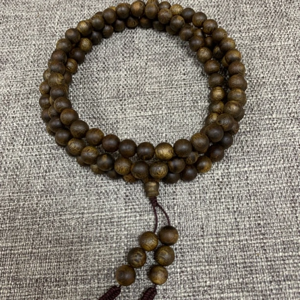 【中国好沉香】海南老白棋08-28克九九沉圆珠多圈多样性发一条