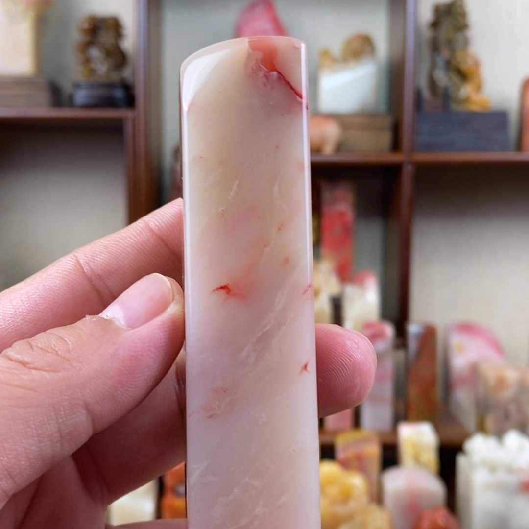 巴林石印石巴林鸡血石素章