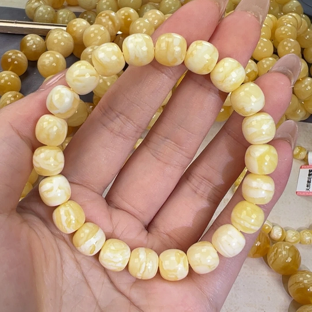 手链琥珀未镶嵌瓷白妖花