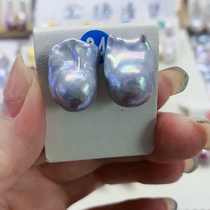 银S925镶嵌耳饰淡水珍珠