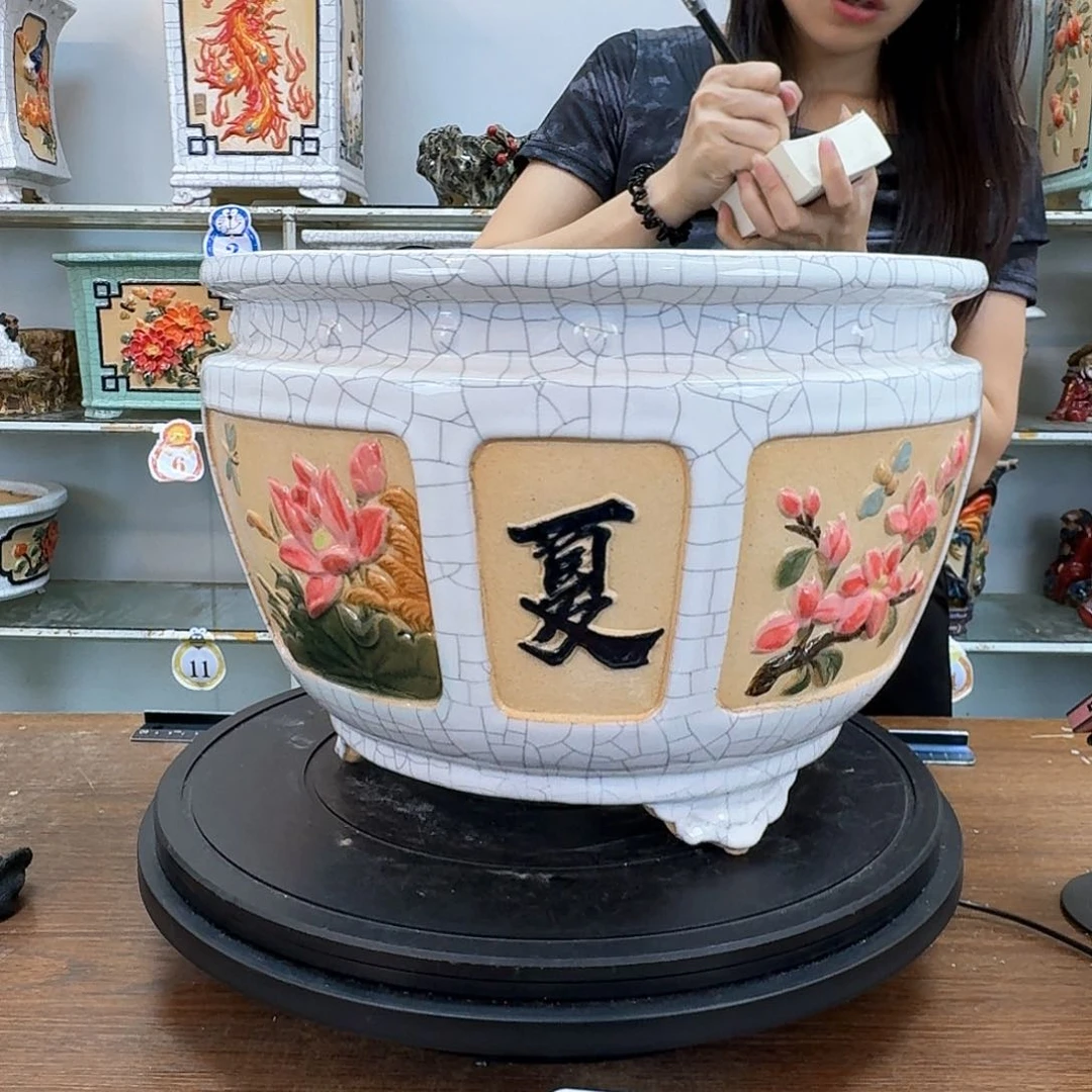 用***7无花朵石湾盆400陶瓷