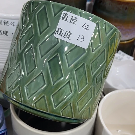 多肉绿植陶瓷花盆9.9包邮，有孔，微瑕